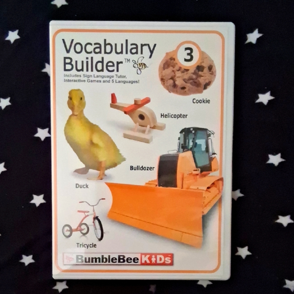 BumbleBee Kids Vocabulary Builder DVD 3 Includes Sign Language Tutor, 5 Language